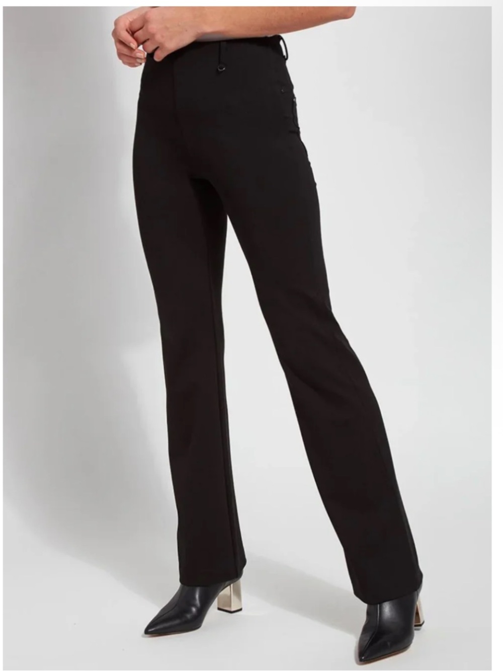 Lysse Ponte Baby Bootcut Black Pants L NWT